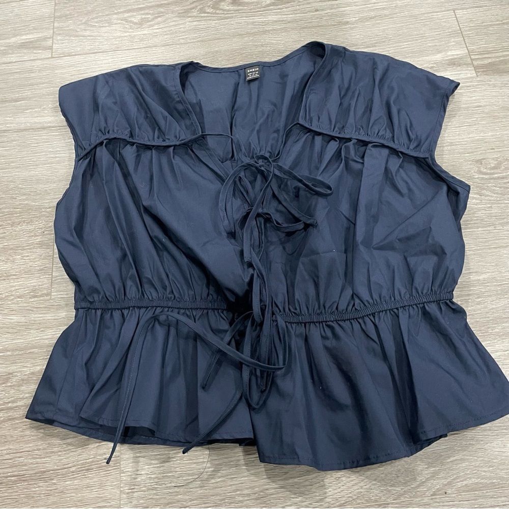 3/$25 ✺ Shein navy tie up blouse XL